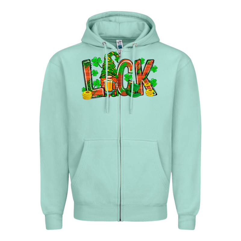 Luck With Gnome And Beer Zipper Hoodie by NancyCooperArtShop | Teevron