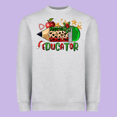 Christmas Educator Pencil Heavyweight Sweatshirt Designed By Fadigitalartstudio