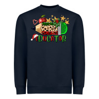 Navy christmas educator pencil Heavyweight Sweatshirt - FaDigitalArtStudio