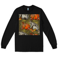 Black squirrel pumpkin seamless Long Sleeve Tee - BundleAndBundleShop