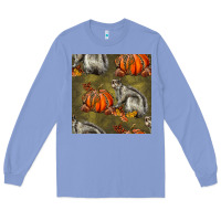 Colony Blue squirrel pumpkin seamless Long Sleeve Tee - BundleAndBundleShop