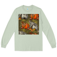 Matcha squirrel pumpkin seamless Long Sleeve Tee - BundleAndBundleShop