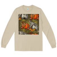 Mushroom squirrel pumpkin seamless Long Sleeve Tee - BundleAndBundleShop