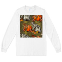 White squirrel pumpkin seamless Long Sleeve Tee - BundleAndBundleShop