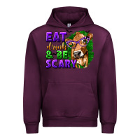 Mauve Wine Eat Drink and Be Scary with Halloween Urban Hoodie - texasbilliewilder