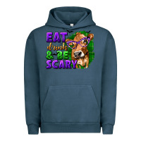 Pigment Midnight Navy Eat Drink and Be Scary with Halloween Urban Hoodie - texasbilliewilder