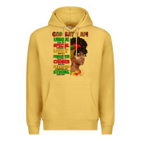Antique Gold god say i am juneteenth afro girl Premium Hoodie - Artiststas
