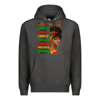 Charcoal Heather god say i am juneteenth afro girl Premium Hoodie - Artiststas