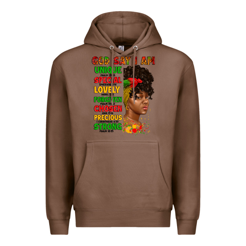 God Say I Am Juneteenth Afro Girl Premium Hoodie by Artiststas | Teevron