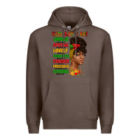 Coffee god say i am juneteenth afro girl Premium Hoodie - Artiststas