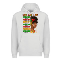 Dove Grey god say i am juneteenth afro girl Premium Hoodie - Artiststas