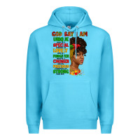 Ocean Blue god say i am juneteenth afro girl Premium Hoodie - Artiststas