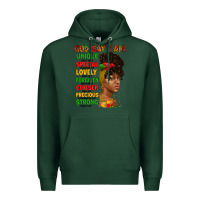 Sports Green god say i am juneteenth afro girl Premium Hoodie - Artiststas