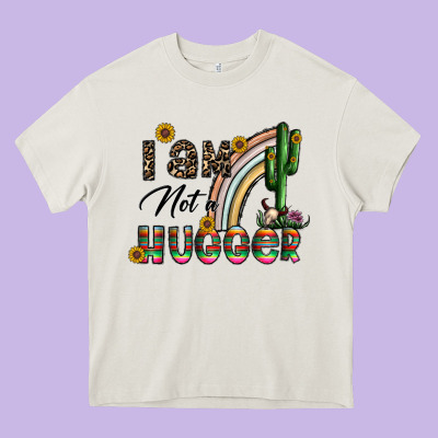 I Am Not A Hugger Heavy Core Tee Designed By Cowhidedigitalart