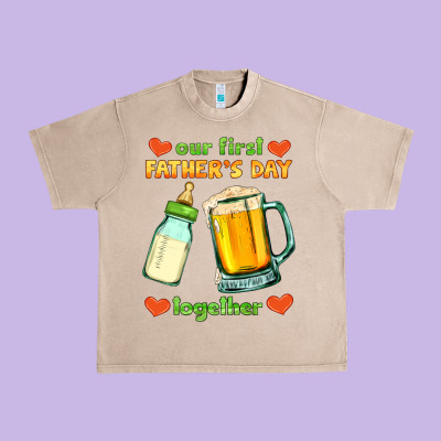 Our First Father's Day Together Urban Heavy Tee Designed By Hra Design Shop