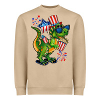 Mushroom 4th of July T-Rex Heavyweight Sweatshirt - CowGirlArtShop