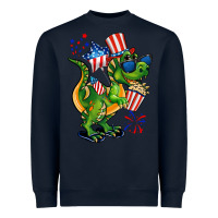 Navy 4th of July T-Rex Heavyweight Sweatshirt - CowGirlArtShop