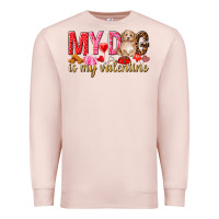 Pale Pink my dog is my valentine Premium Sweatshirt - NancyCooperArtShop