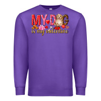 Purple my dog is my valentine Premium Sweatshirt - NancyCooperArtShop