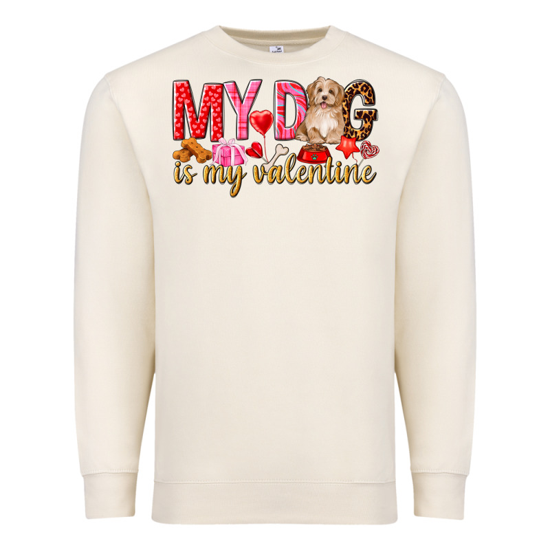 My Dog Is My Valentine Premium Sweatshirt by NancyCooperArtShop | Teevron