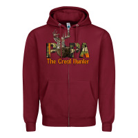 Burgundy Western Papa The Great Deer Hunter Zipper Hoodie - LillyAllenDesigns