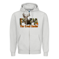 Dove Grey Western Papa The Great Deer Hunter Zipper Hoodie - LillyAllenDesigns