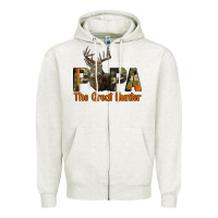 Oatmeal Heather Western Papa The Great Deer Hunter Zipper Hoodie - LillyAllenDesigns