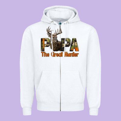 Western Papa The Great Deer Hunter Zipper Hoodie Designed By Lillyallendesigns