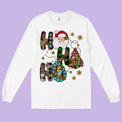 Ho Ho Ho Long Sleeve Tee Designed By Jahusdesignshop