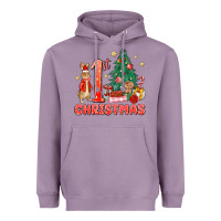 Lavender red christmas bunny 1st christmas Heavyweight Hoodie - MaliasSmallBusiness