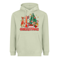 Red Christmas Bunny 1st Christmas Heavyweight Hoodie | Teevron