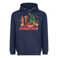 Navy red christmas bunny 1st christmas Heavyweight Hoodie - MaliasSmallBusiness