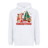 White red christmas bunny 1st christmas Heavyweight Hoodie - MaliasSmallBusiness