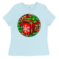Baby Blue christmas hot chocolate and candies Ladies Tee - AdoDesignShop