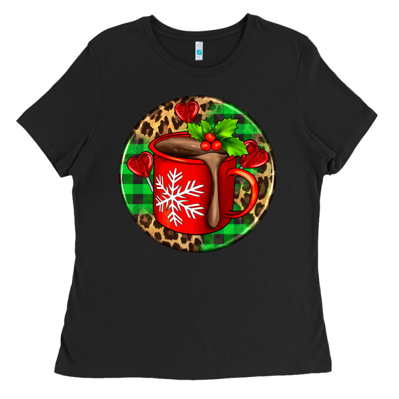 Christmas Hot Chocolate And Candies Ladies Tee by AdoDesignShop | Teevron