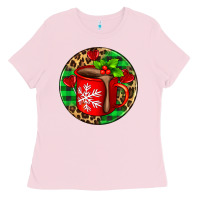 Bubblegum Pink christmas hot chocolate and candies Ladies Tee - AdoDesignShop