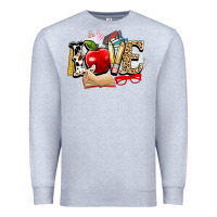 Heather Grey teacher school love Premium Sweatshirt - NancyCooperArtShop