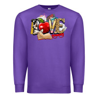 Purple teacher school love Premium Sweatshirt - NancyCooperArtShop