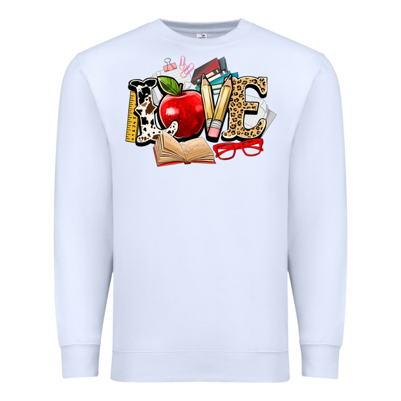 Teacher School Love Premium Sweatshirt by NancyCooperArtShop | Teevron