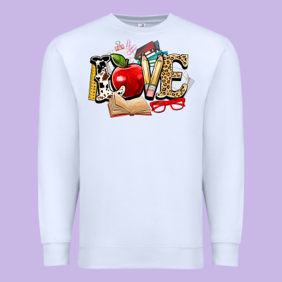 Teacher School Love Premium Sweatshirt Designed By Nancycooperartshop