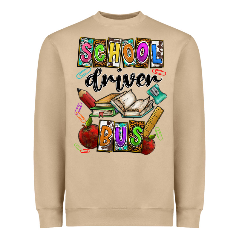 School Driver Bus Heavyweight Sweatshirt by CowhideDigitalArt | Teevron