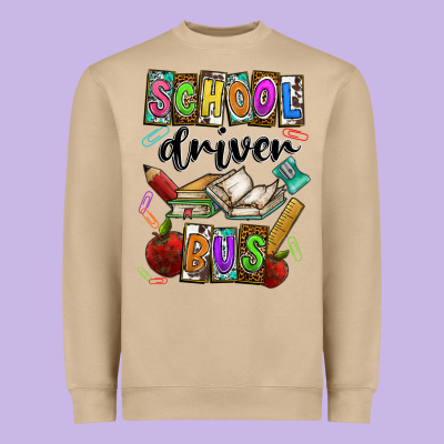 School Driver Bus Heavyweight Sweatshirt Designed By Cowhidedigitalart