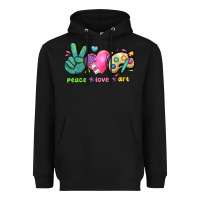 Black peace love art Heavyweight Hoodie - NancyCooperArtShop