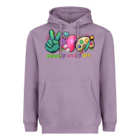 Lavender peace love art Heavyweight Hoodie - NancyCooperArtShop