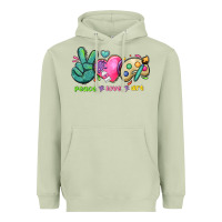 Matcha peace love art Heavyweight Hoodie - NancyCooperArtShop
