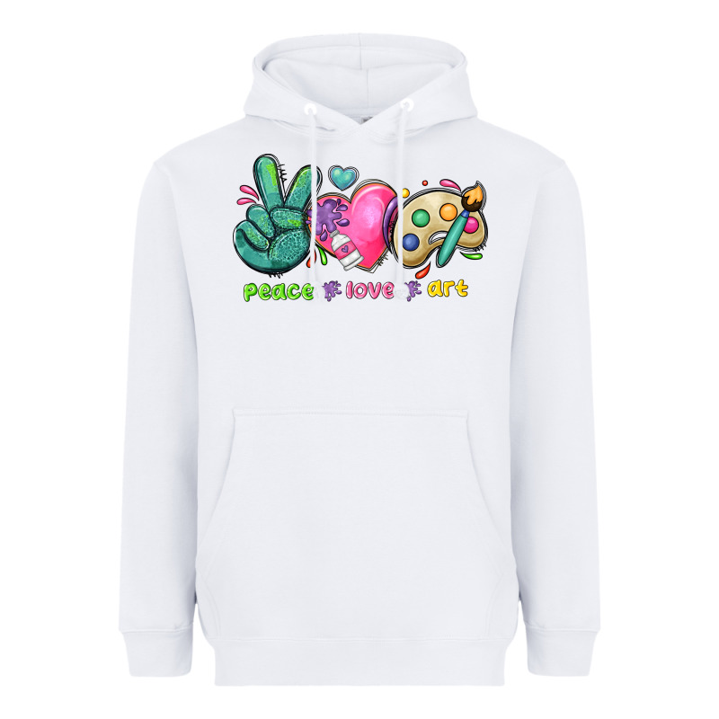 Peace Love Art Heavyweight Hoodie by NancyCooperArtShop | Teevron