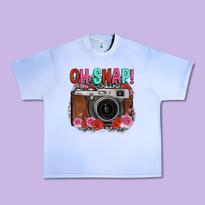 Oh Snap Rose Grey Leopard Vintage Camera Urban Heavy Tee Designed By Fadigitalartstudio