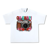 White oh snap rose grey leopard vintage camera Urban Heavy Tee - FaDigitalArtStudio