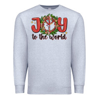 Heather Grey joy to the world Premium Sweatshirt - MaliasSmallBusiness