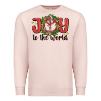 Pale Pink joy to the world Premium Sweatshirt - MaliasSmallBusiness